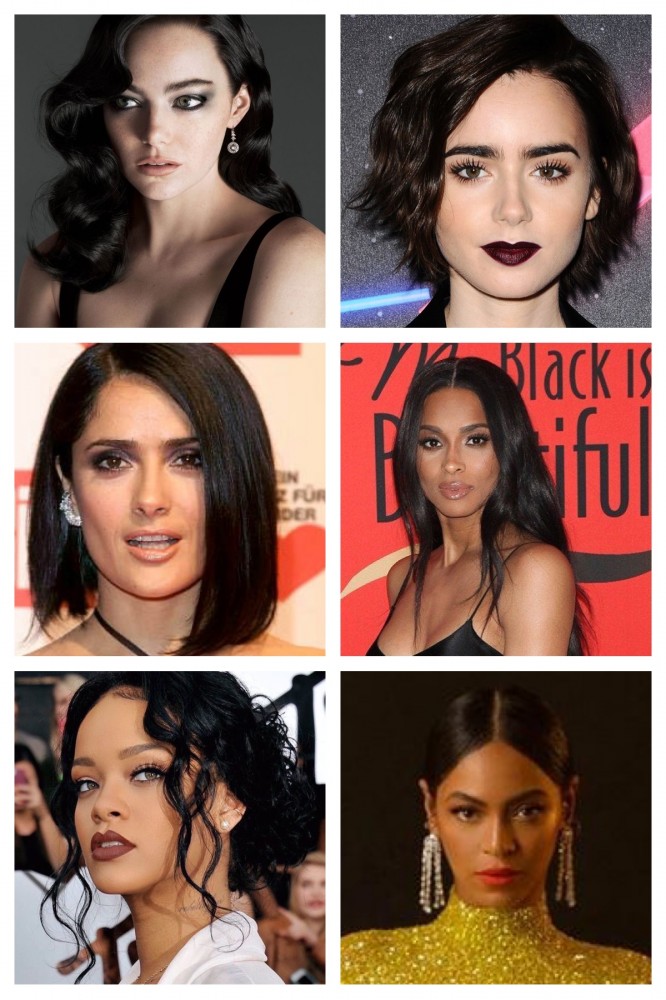 pelo, cabello, Beyoncé, Rihanna, Ciara, Salma Hayek, Scarlett Johanson, Emma Stone, rubio, castaño, pelirrojas, balayage, tono negro